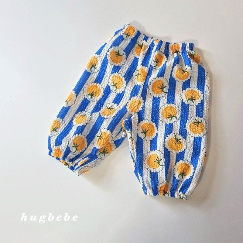 Hug Bebe - Korean Baby Fashion - #babyclothing - Tomato Cropped Pants - 2