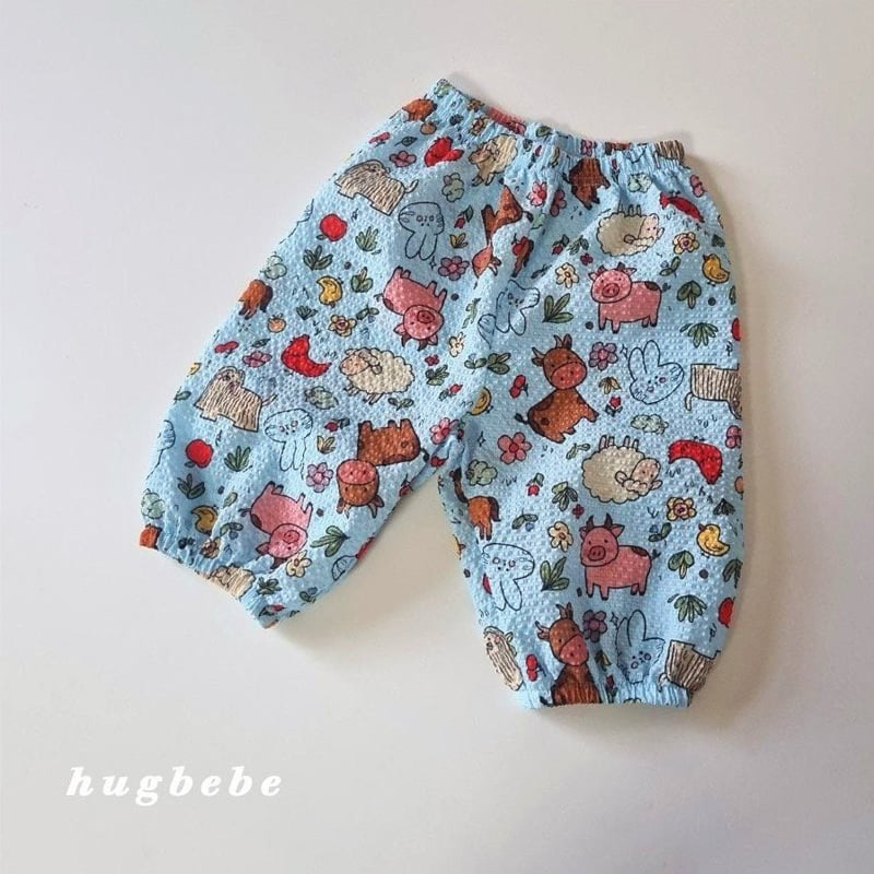 Hug Bebe - Korean Baby Fashion - #babyfashion - Farm Friends Cropped Pants