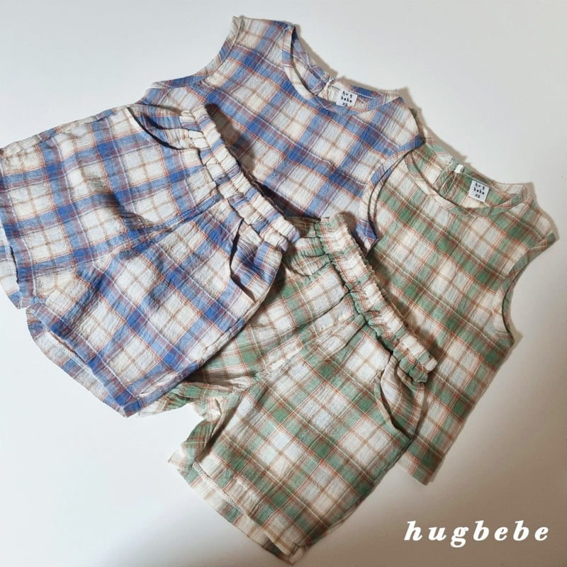 Hug Bebe - Korean Baby Fashion - #babyootd - Picnic Check Set