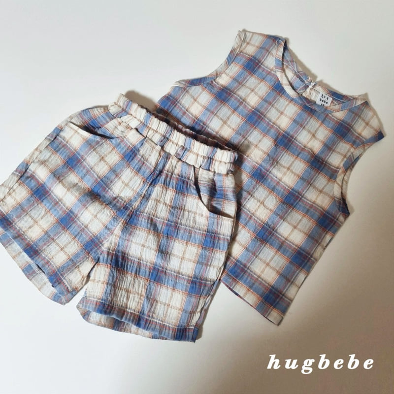 Hug Bebe - Korean Baby Fashion - #babyoutfit - Picnic Check Set - 2