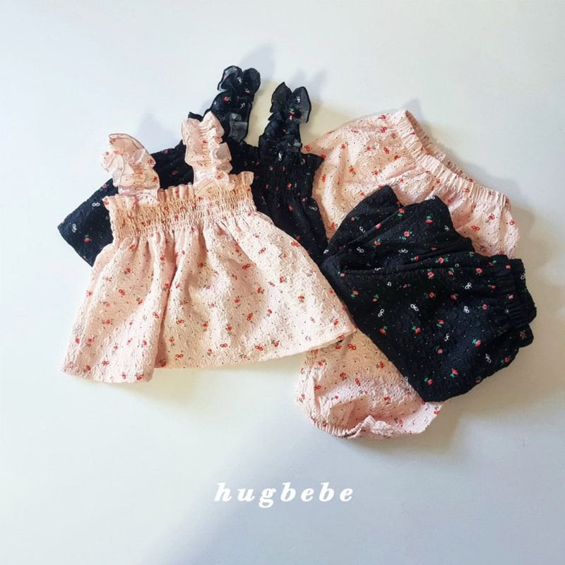 Hug Bebe - Korean Baby Fashion - #babyoutfit - Flora Smocked Set