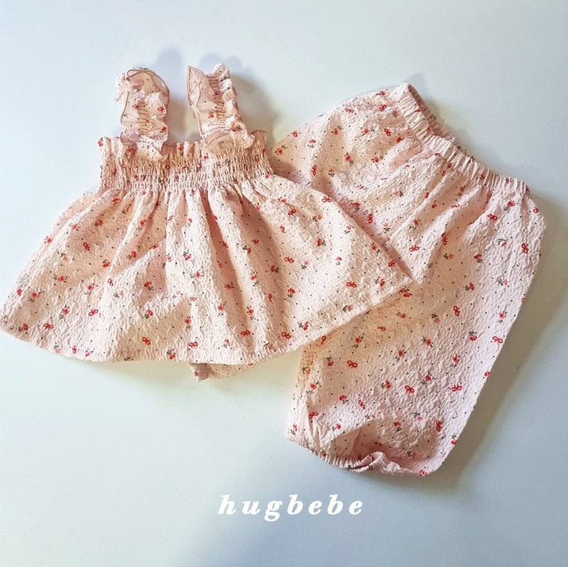 Hug Bebe - Korean Baby Fashion - #babyoutfit - Flora Smocked Set - 2