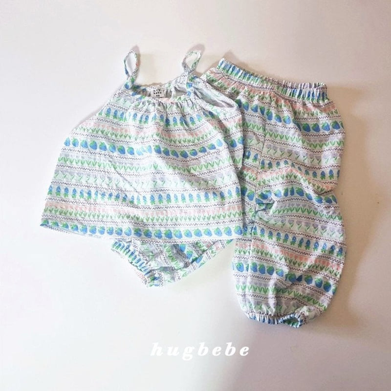 Hug Bebe - Korean Baby Fashion - #babywear - Fruity Strap Sleeveless Set