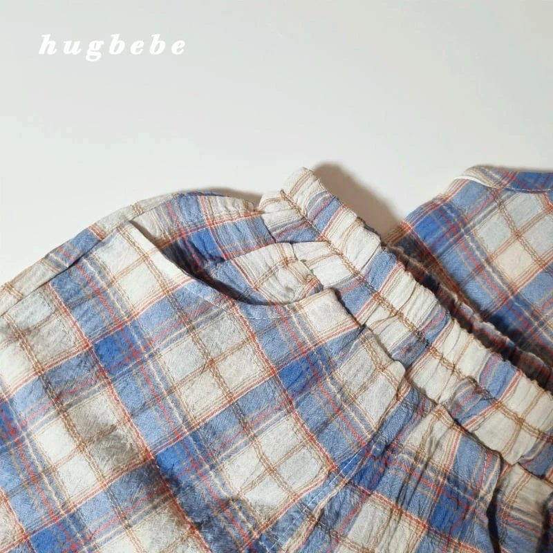 Hug Bebe - Korean Baby Fashion - #onlinebabyboutique - Picnic Check Set - 5