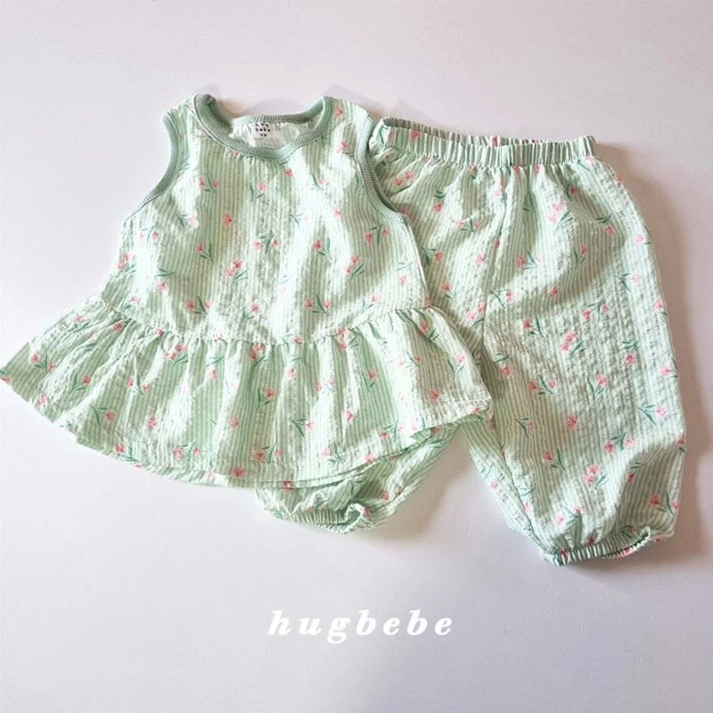 Hug Bebe - Korean Baby Fashion - #onlinebabyshop - Breeze Flower Set