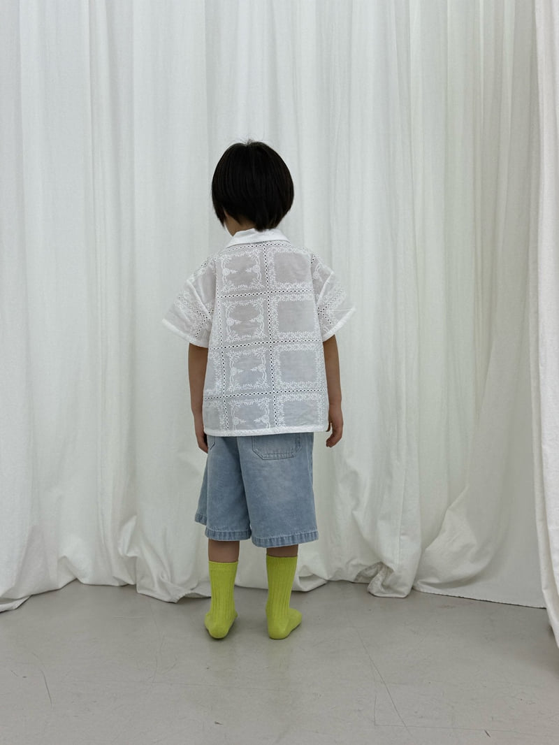 I Under Stand - Korean Children Fashion - #childrensboutique - Lace Open-Collar Shirt - 6