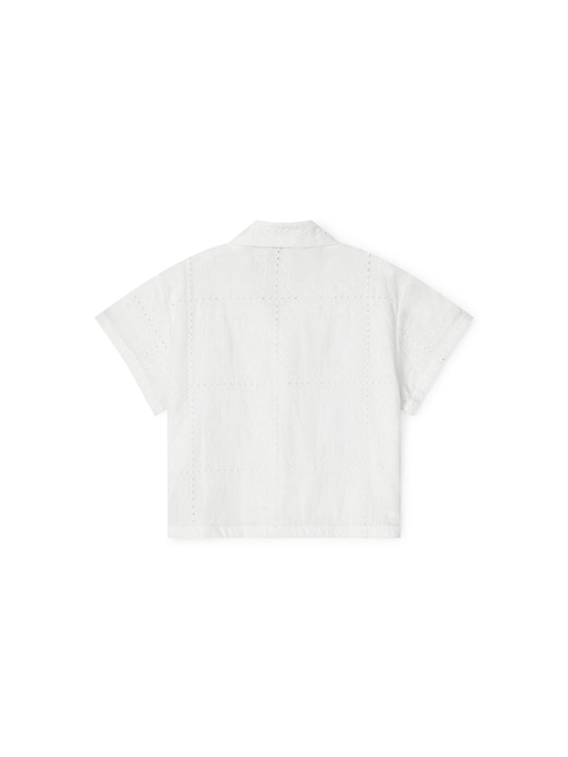 I Under Stand - Korean Children Fashion - #minifashionista - Lace Open-Collar Shirt - 2