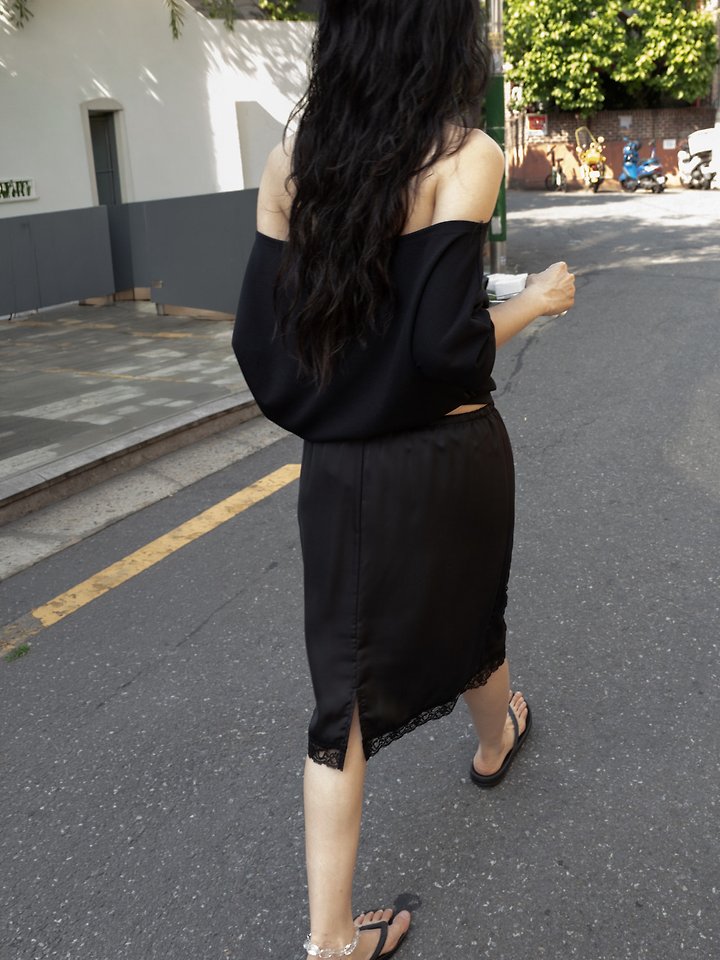 Inssense - Korean Women Fashion - #momslook - Draped Halter Off-Shoulder Short-Sleeve Top - 7