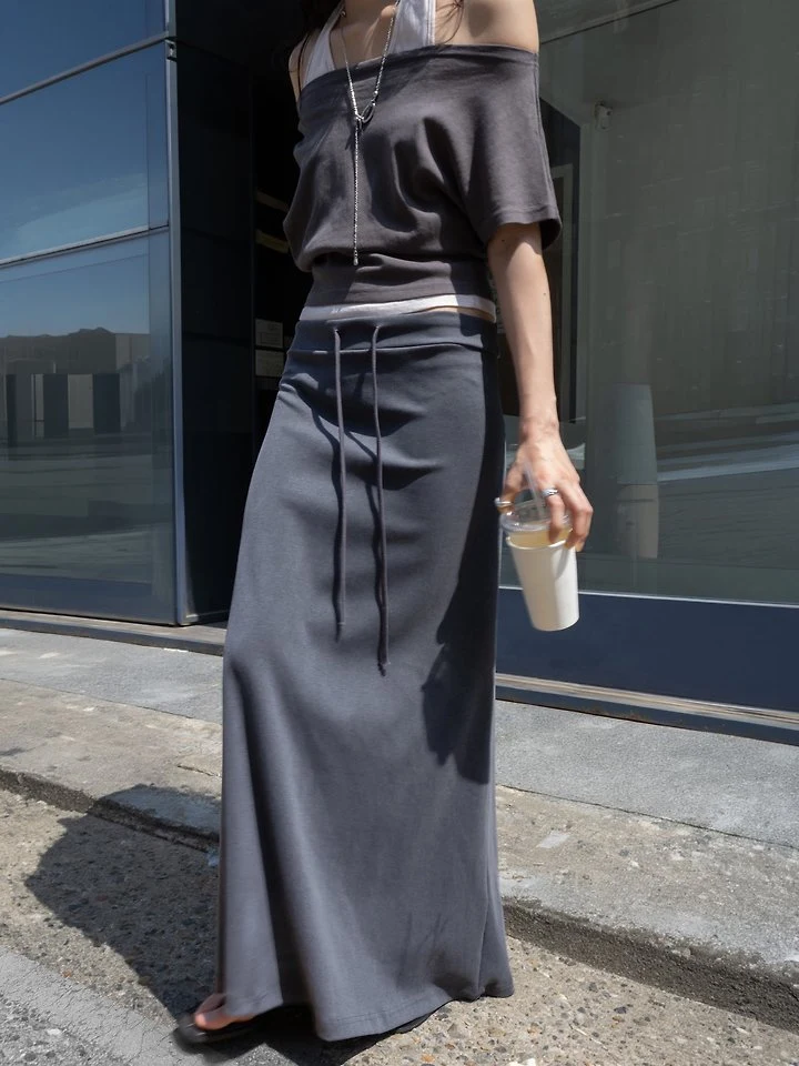 Inssense - Korean Women Fashion - #momslook - Two-Way Halter Layered Asymmetric Short-Sleeve Top - 5
