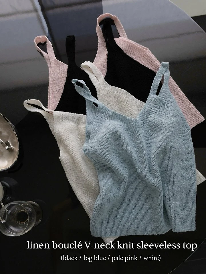 Inssense - Korean Women Fashion - #momslook - Two-Way Linen Bouclé Sleeveless Top - 9