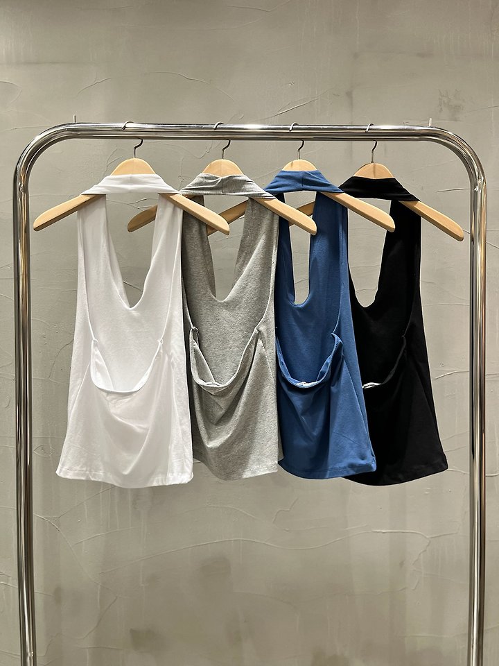 Inssense - Korean Women Fashion - #momslook - Natural Draped Halter Top - 12