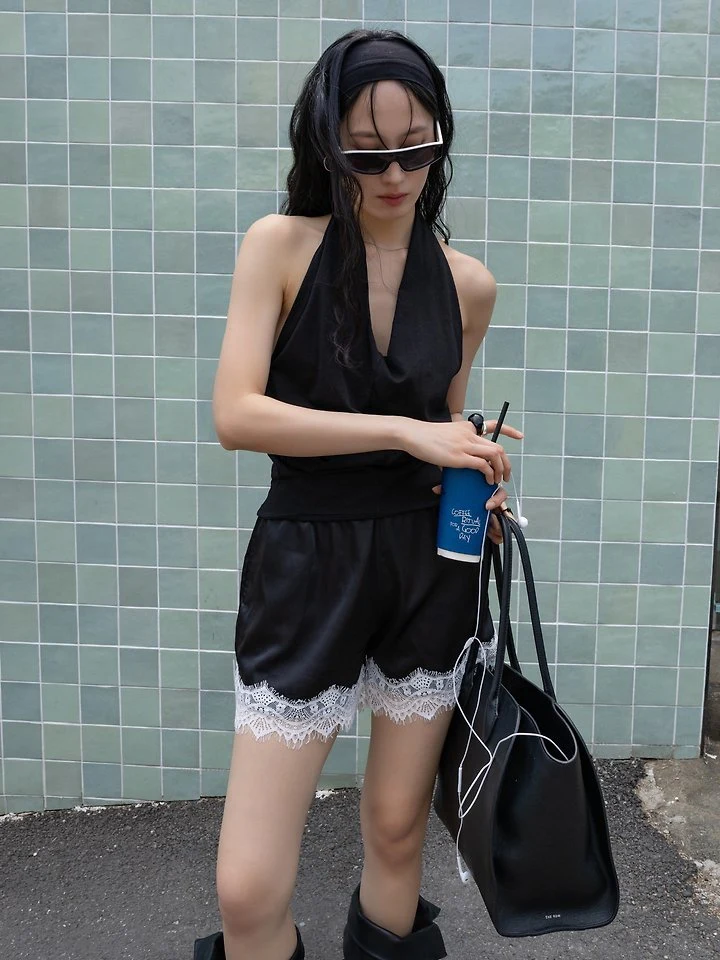 Inssense - Korean Women Fashion - #momslook - Natural Draped Halter Top - 2