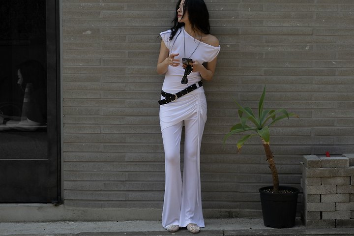 Inssense - Korean Women Fashion - #womensfashion - Drawstring Skirt-Layered Slim Pants - 4