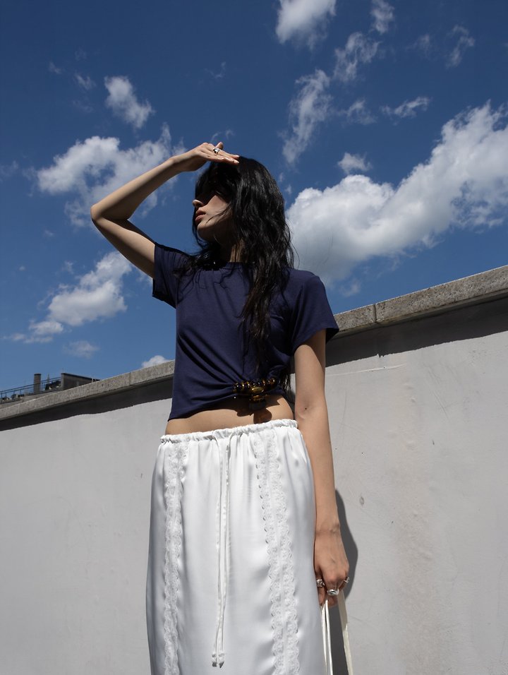 Inssense - Korean Women Fashion - #restrostyle - Everybody Tencel Slim Short-Sleeve Tee - 5