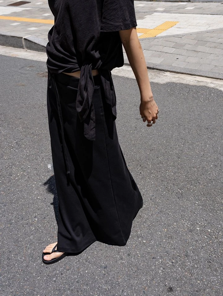 Inssense - Korean Women Fashion - #restrostyle - Slub Asymmetric Slit Off-Shoulder Top - 3