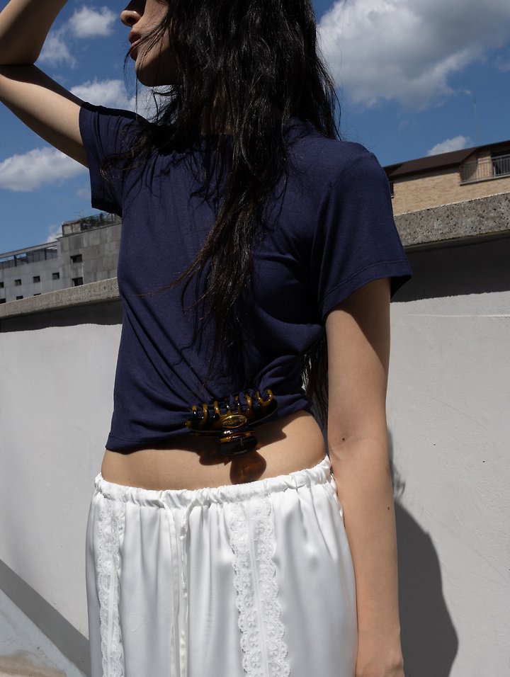 Inssense - Korean Women Fashion - #romanticstyle - Everybody Tencel Slim Short-Sleeve Tee - 6