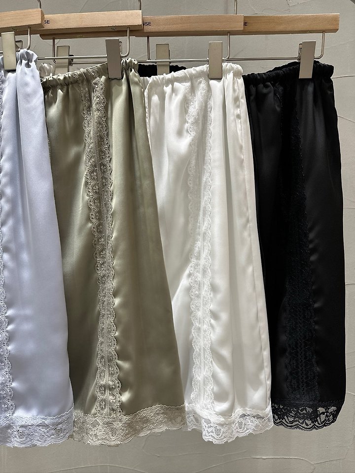 Inssense - Korean Women Fashion - #thelittlethings - Lace Trim Silky Midi Skirt - 8