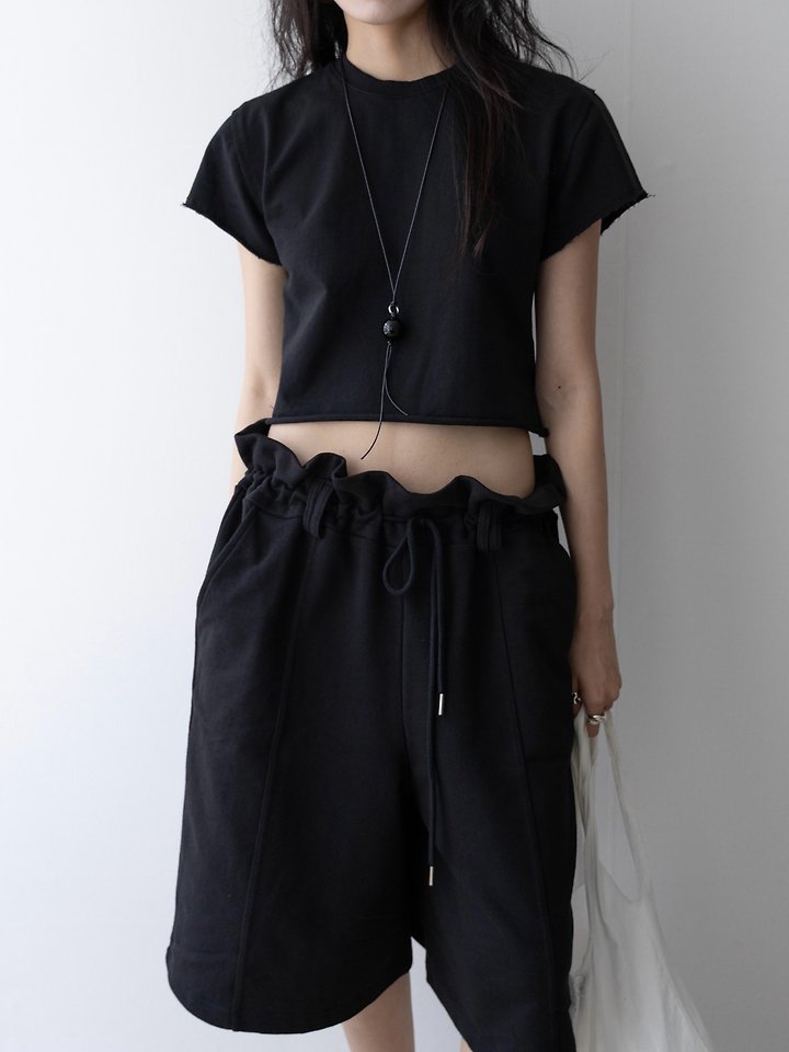 Inssense - Korean Women Fashion - #thelittlethings - Cut-Off Line Crop Tee - 6