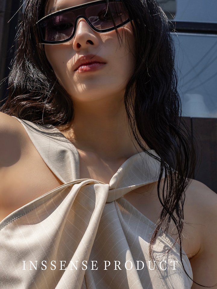 Inssense - Korean Women Fashion - #vintageinspired - Pinstripe Knot Two-Way Blouse - 9