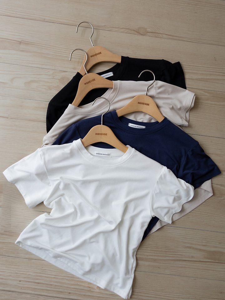 Inssense - Korean Women Fashion - #vintageinspired - Everybody Tencel Slim Short-Sleeve Tee - 2