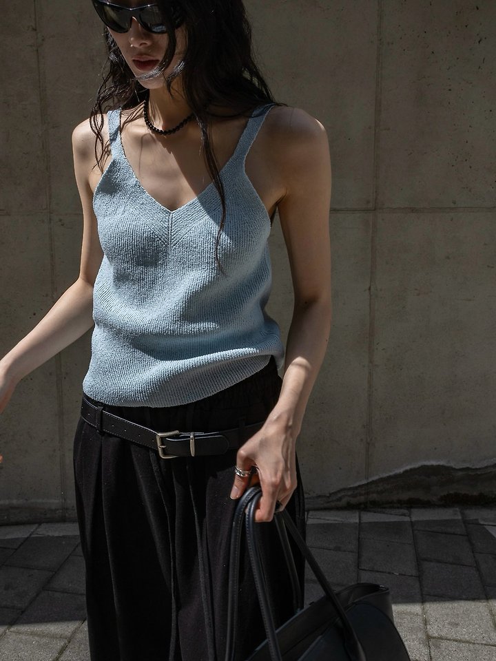 Inssense - Korean Women Fashion - #womensfashion - Two-Way Linen Bouclé Sleeveless Top - 6
