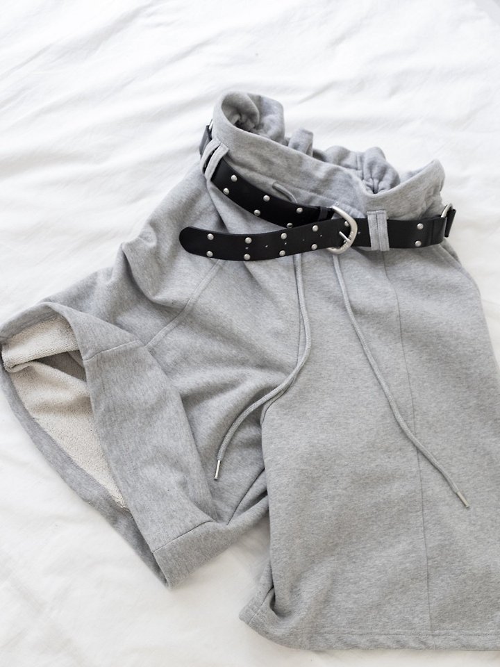 Inssense - Korean Women Fashion - #womensfashion - Summer Ruffle Waist Sweat Bermuda Shorts - 11