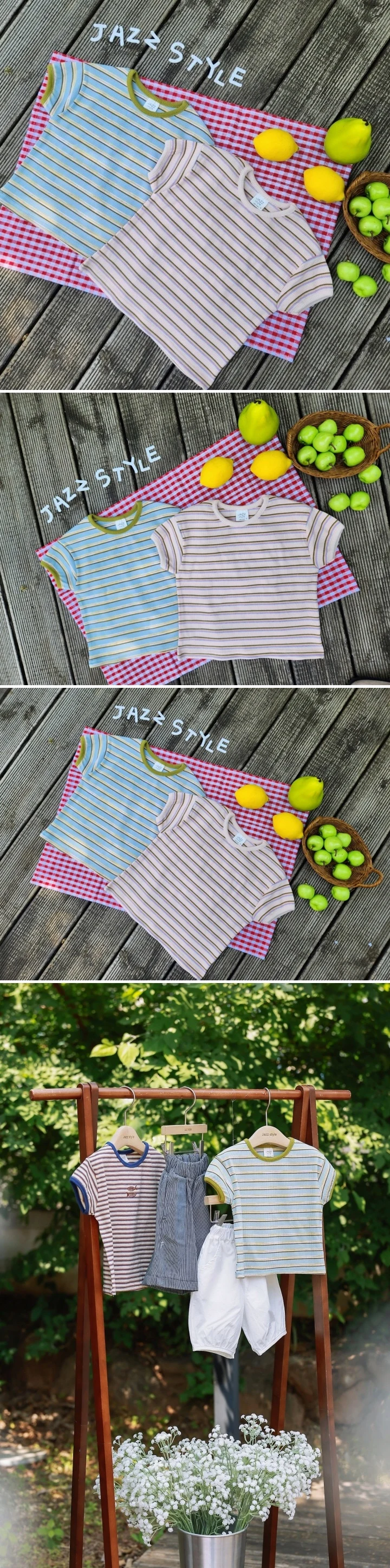 Jazz - Korean Children Fashion - #toddlerclothing - Striped Raglan Tee