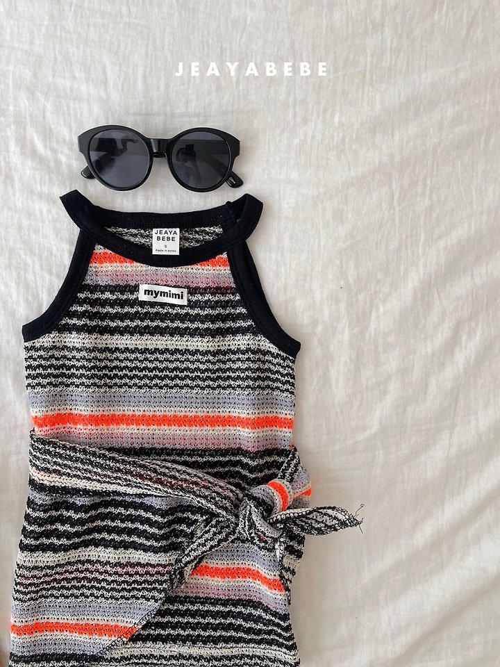 Jeaya & Mymi - Korean Baby Fashion - #onlinebabyshop - Beach One-piece Set (Wrap Skirt Set) - 3