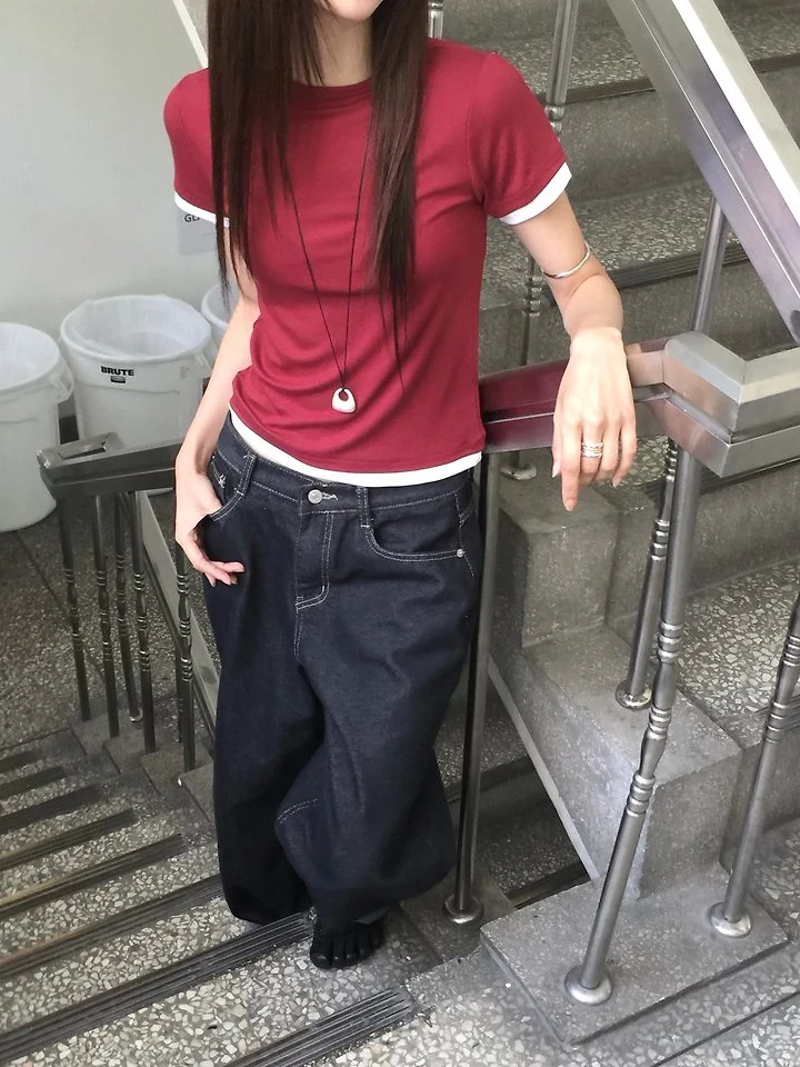 Jeiin - Korean Women Fashion - #thatsdarling - Plat Tee - 5