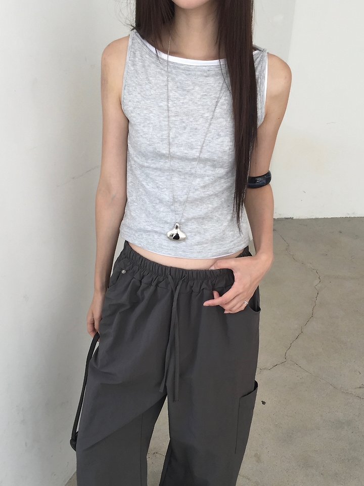 Jeiin - Korean Women Fashion - #thatsdarling - Water Sleeveless Top - 4