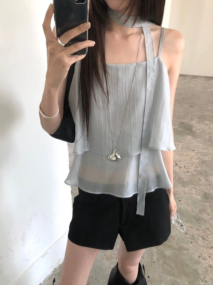 Jeiin - Korean Women Fashion - #womensfashion - Bloom Sleeveless Blouse - 9