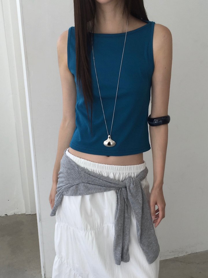 Jeiin - Korean Women Fashion - #womensfashion - Water Sleeveless Top - 12