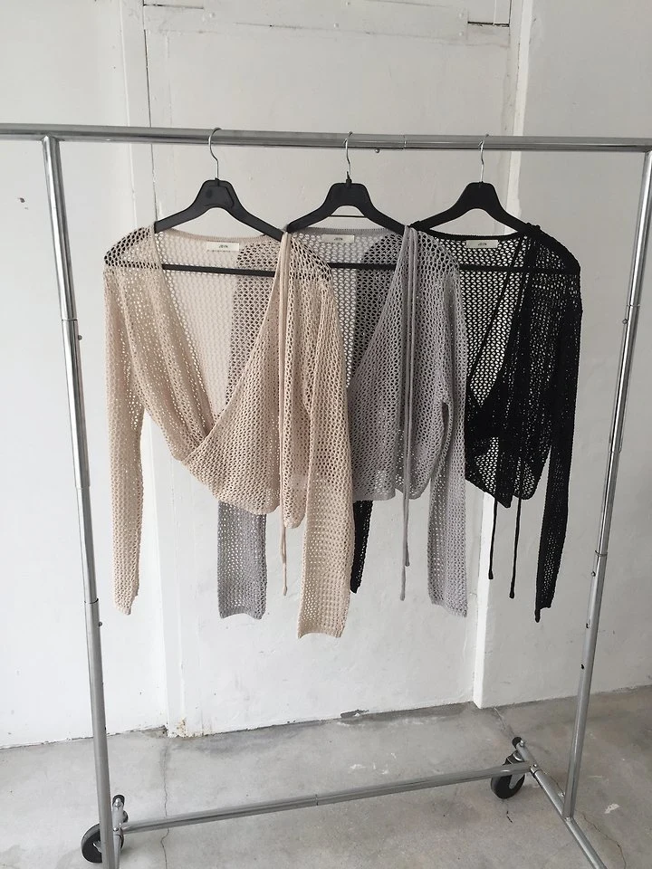 Jeiin - Korean Women Fashion - #womensfashion - Cream Wrap Knit Top - 2