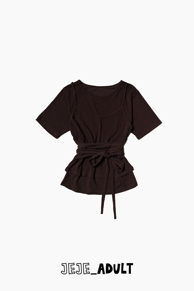 Jejeunosity - Korean Women Fashion - #momslook - Adult Double Layer Tee - 2