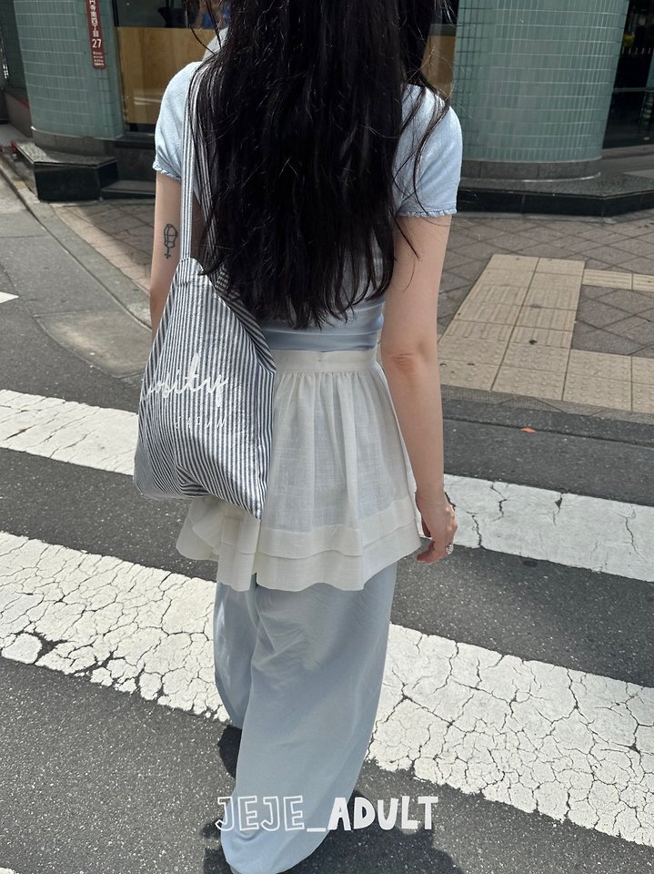 Jejeunosity - Korean Women Fashion - #momslook - Adult Ribbon Crop Tee - 8