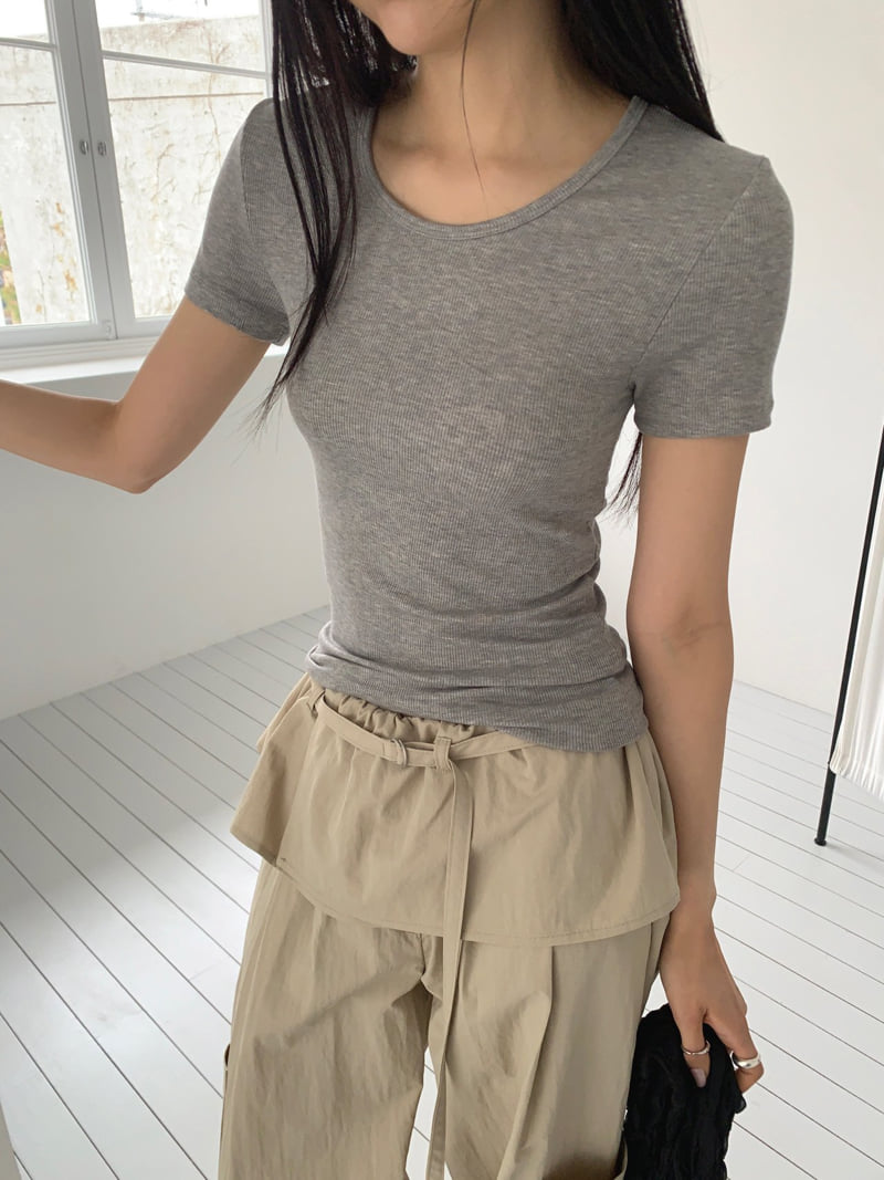 Jkichi - Korean Women Fashion - #momslook - Tencel Rib Tee - 8