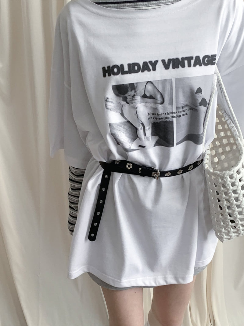 Jkichi - Korean Women Fashion - #momslook - Ballet Off-Shoulder Tee (With Belt) - 5