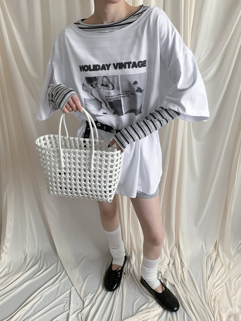 Jkichi - Korean Women Fashion - #momslook - Ballet Off-Shoulder Tee (With Belt) - 7