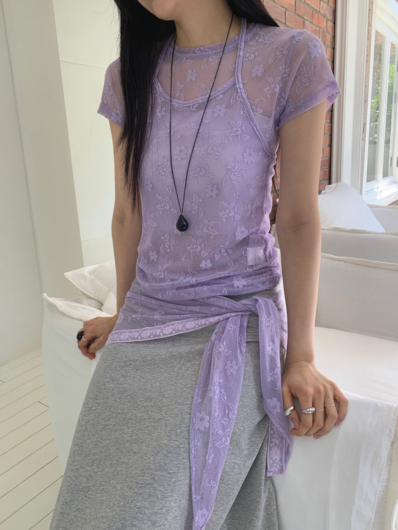 Jkichi - Korean Women Fashion - #momslook - Floral Mesh Top - 11