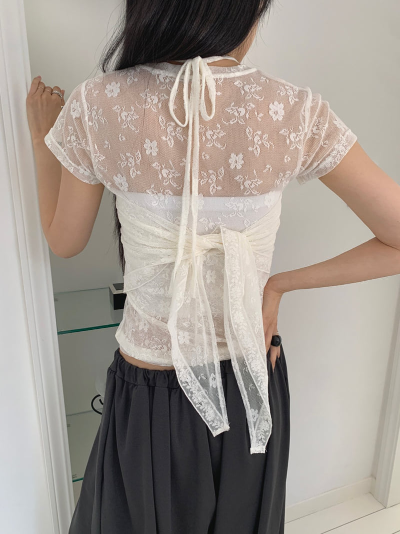 Jkichi - Korean Women Fashion - #momslook - Floral Mesh Top - 7