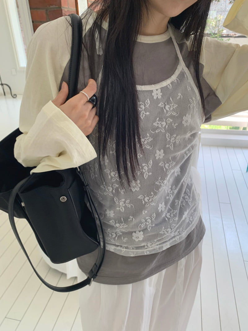 Jkichi - Korean Women Fashion - #momslook - Floral Mesh Top - 9
