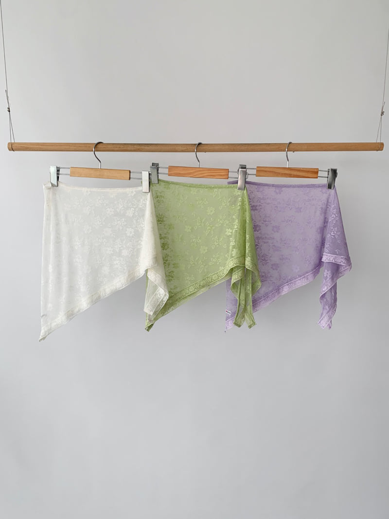 Jkichi - Korean Women Fashion - #momslook - Floral Mesh Scarf