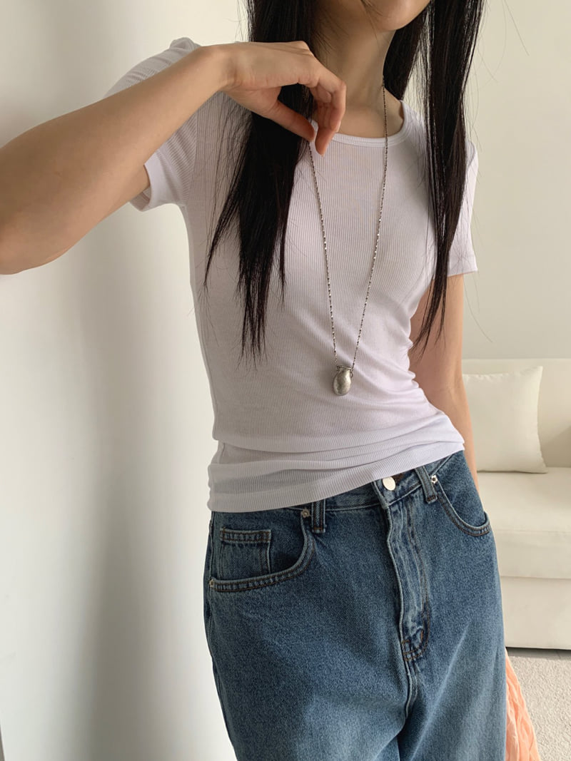 Jkichi - Korean Women Fashion - #romanticstyle - Tencel Rib Tee - 2