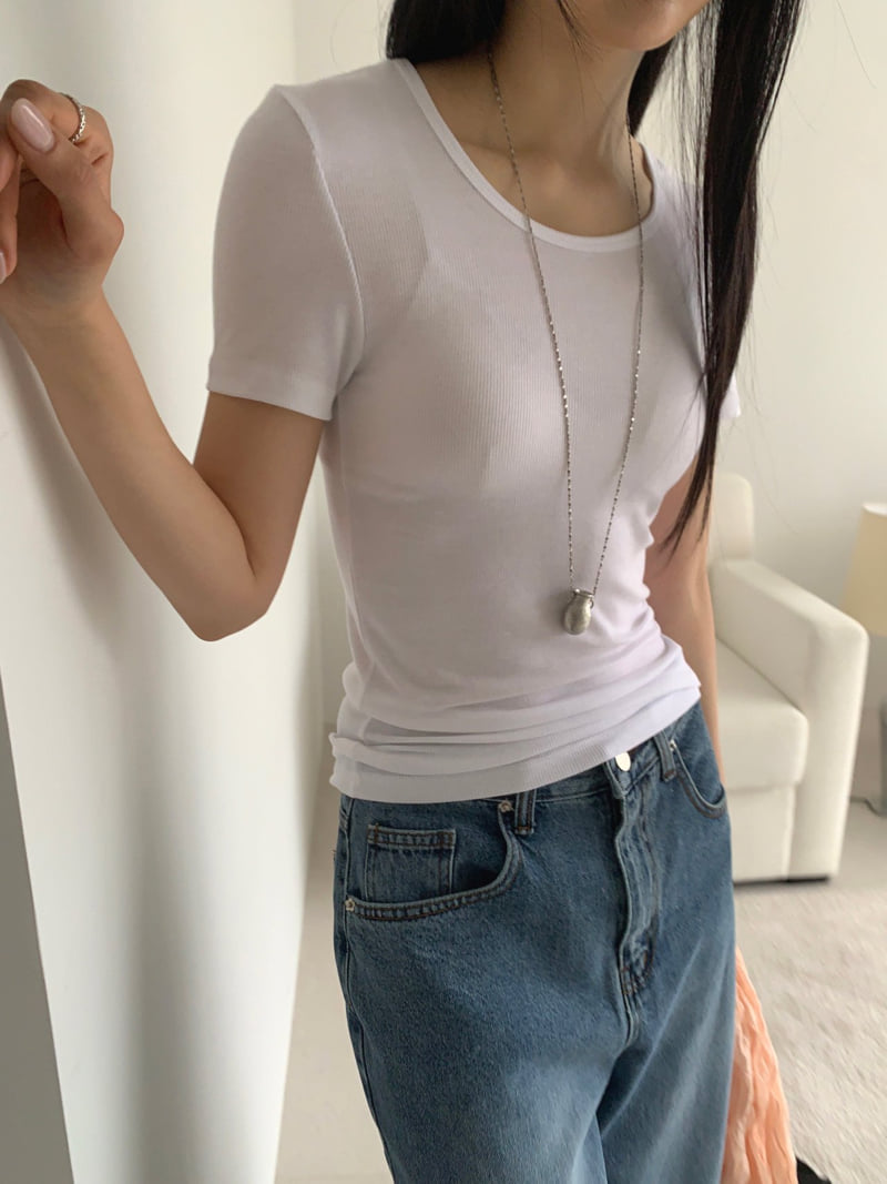 Jkichi - Korean Women Fashion - #shopsmall - Tencel Rib Tee - 3
