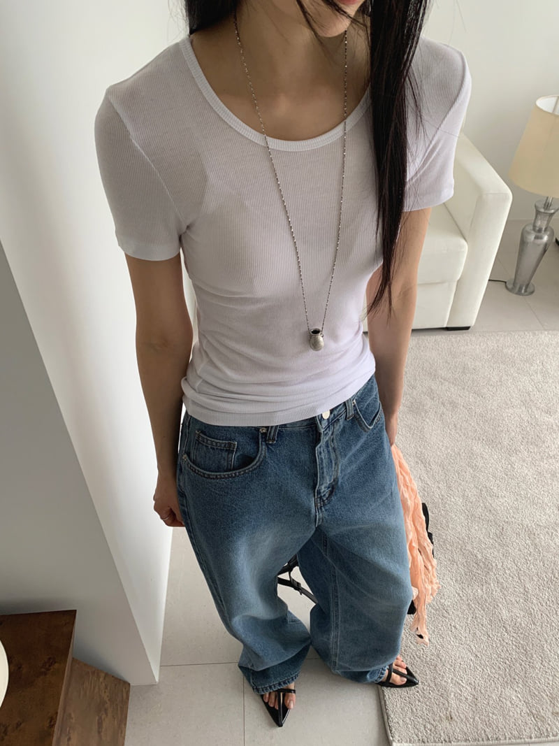 Jkichi - Korean Women Fashion - #shopsmall - Tencel Rib Tee - 4