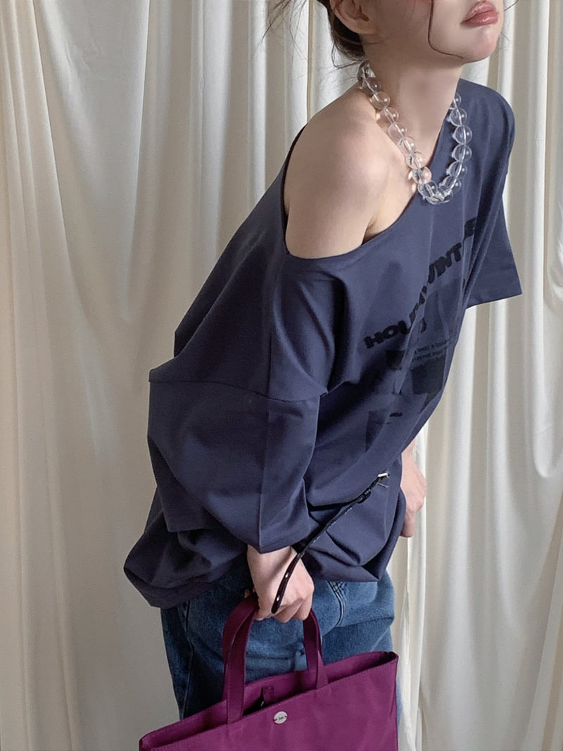 Jkichi - Korean Women Fashion - #thatsdarling - Ballet Off-Shoulder Tee (With Belt) - 3
