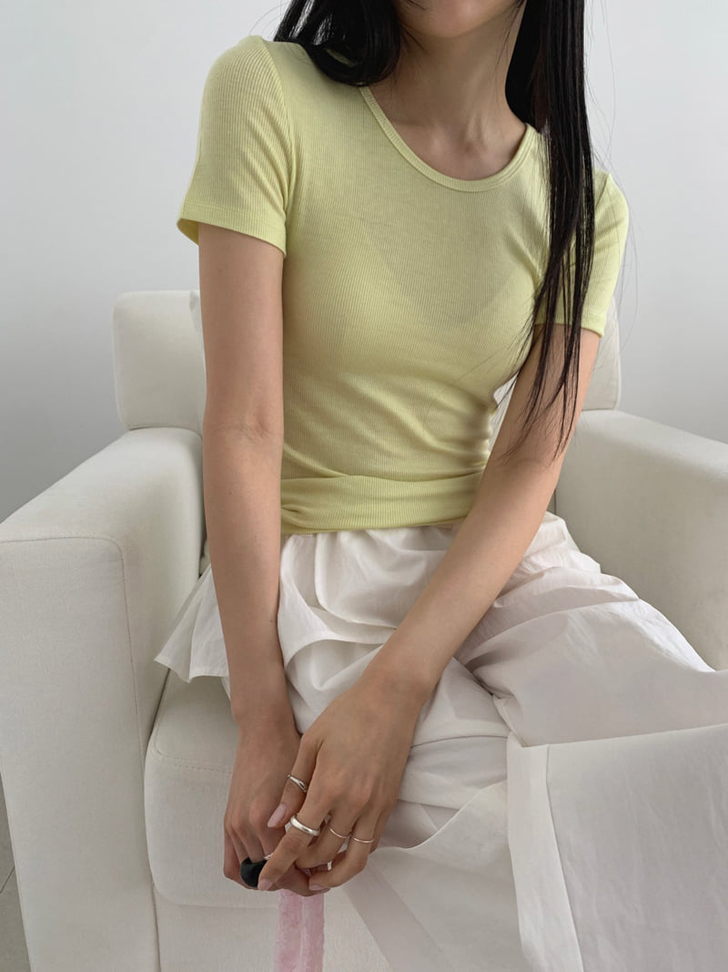 Jkichi - Korean Women Fashion - #womensfashion - Tencel Rib Tee - 11