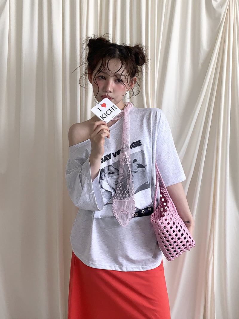 Jkichi - Korean Women Fashion - #womensfashion - Ballet Off-Shoulder Tee (With Belt) - 12
