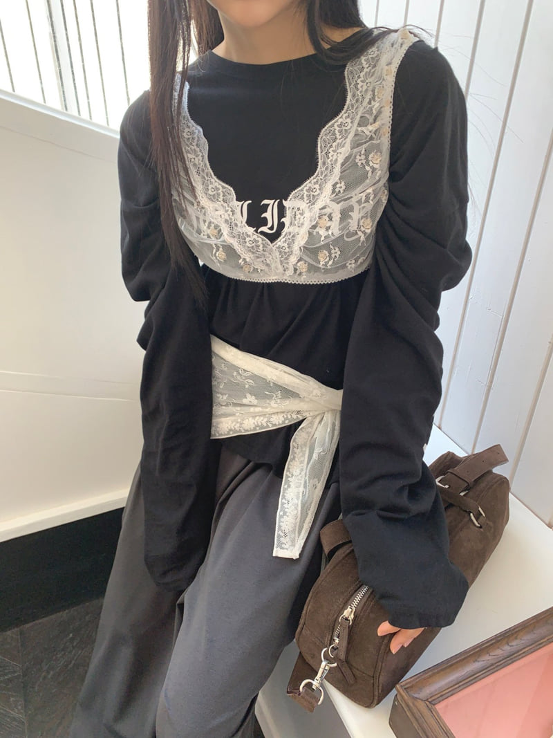 Jkichi - Korean Women Fashion - #womensfashion - Build Lettering Tee - 6