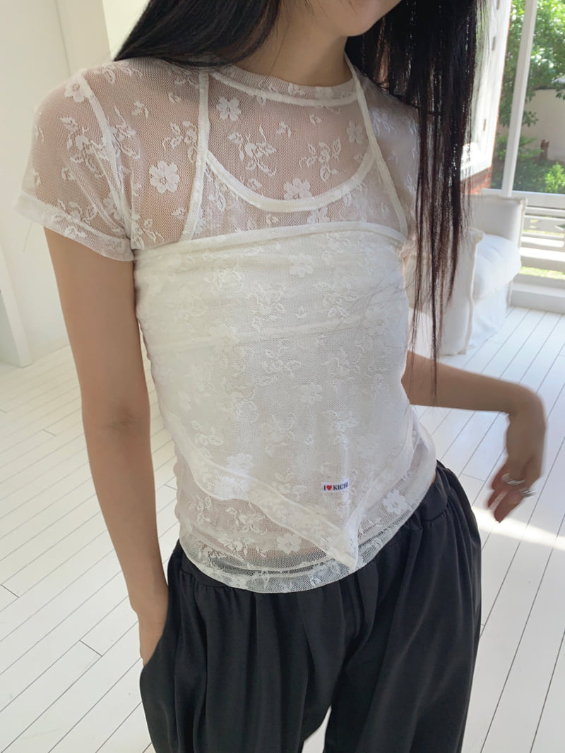 Jkichi - Korean Women Fashion - #womensfashion - Floral Mesh Scarf - 10